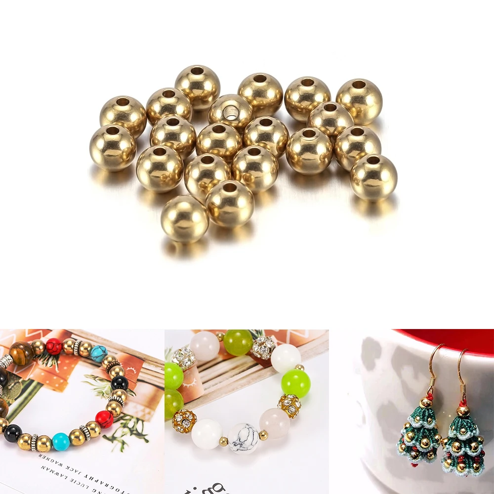 

15-100pcs Original Brass Beads 3/4/5/6/8mm Round Ball Spacer Beads For Bracelets Necklace DIY Jewelry Making Accessories