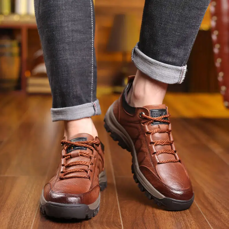 

Leather Men Shoes Luxury Brand England Trend Casual Men Sneakers Italian Breathable Leisure Male Footwear Chaussure Homme AD-81