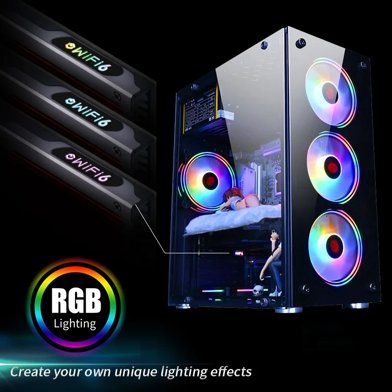 Wi-Fi Wlan карта Fenvi 3000 Мбит/с двухдиапазонный sFor Intel AX200 PCIe 6 беспроводной адаптер RGB