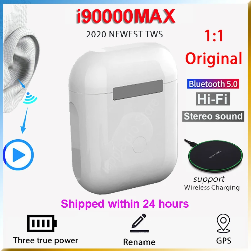 Новинка 2021 беспроводные Bluetooth наушники i90000 MAX TWS 1:1 GPS PKi7 i11 i14 i15 i16 i18 i30 i10 i20 i99999PRO i1000