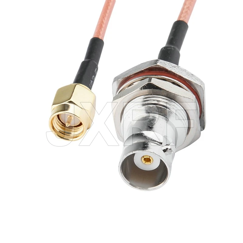 JXRF BNC Мужской Женский штепсельно-гнездовой комплект правый угол SMA Разъем RF