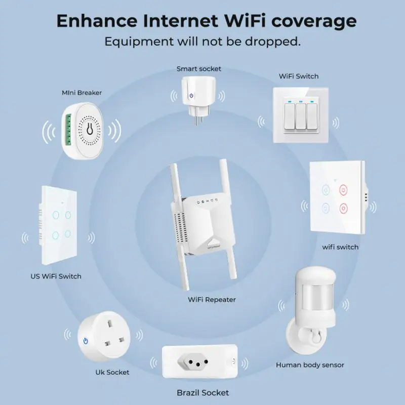 Беспроводной Wi-Fi репитер 2 4 ГГц 300 Мбит/с 1200