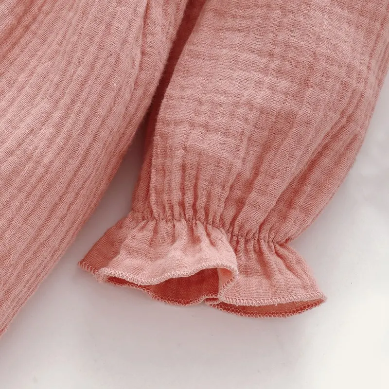 

Spring Summer Cute Casual Dress Baby Girls Long Sleeve Sweet Dresses with Bowknot Princess Dress Baby Clothing Solid Color
