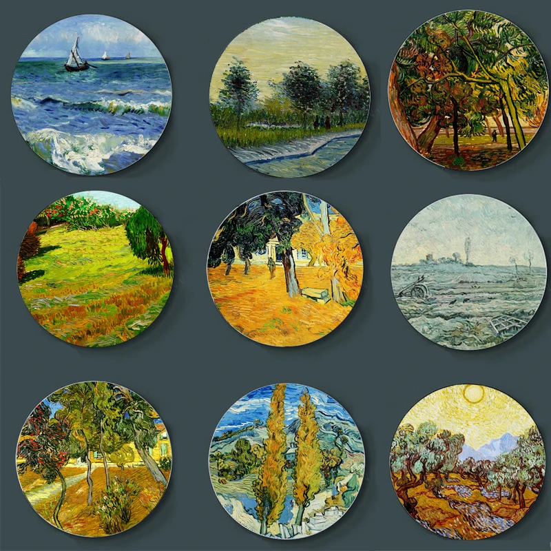

Картина маслом после импрессионизма, 6/7/8/10 керамическая тарелка дюймовая, Нидерланды, Мастер Ван Гога, художественная пластина, украшение р...