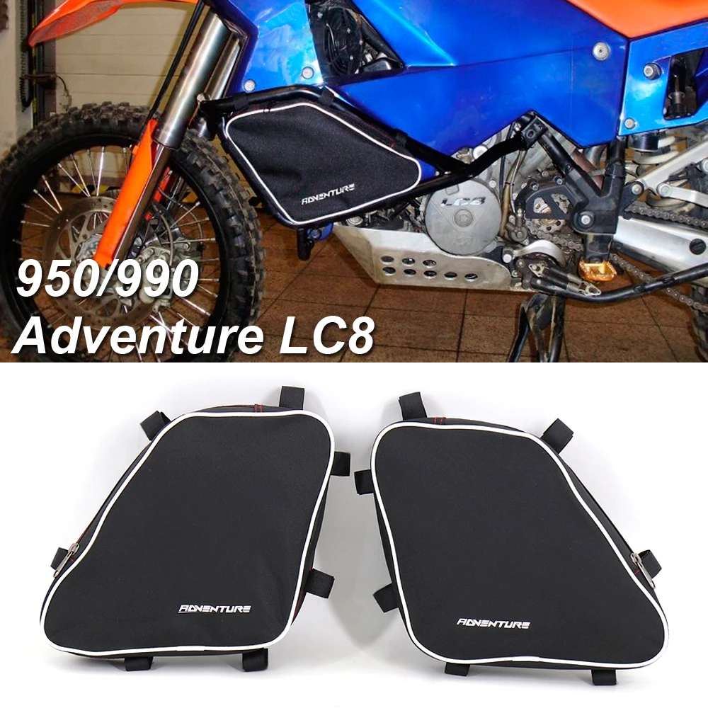 

NEW For LC8 950/990 Adventure Crash Bars Bag Motorcycle Frame Waterproof Bumper Repair Tool Placement Bags