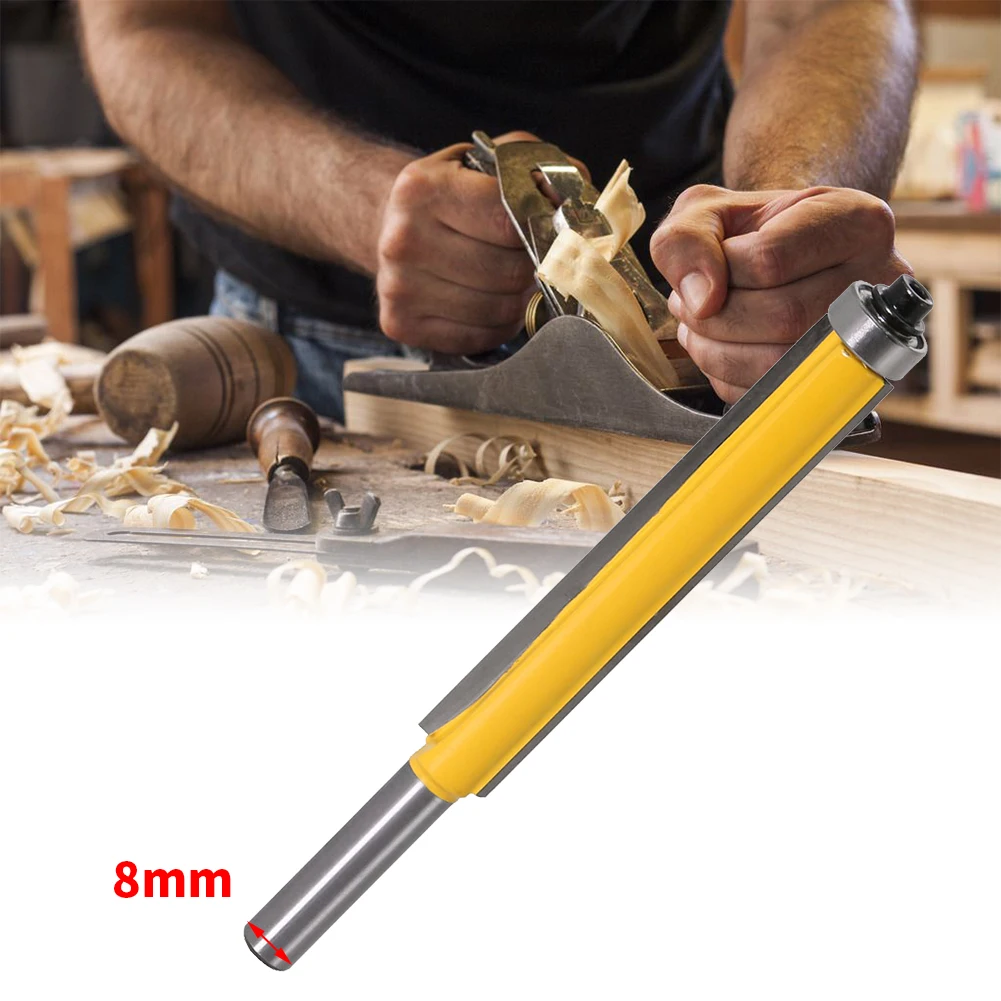 

3pcs Woodworking Tools Cutter Flush Trim Router Bit With 8mm Shank Long Straight Router Bit For Woodworking Cutting Wood Tools