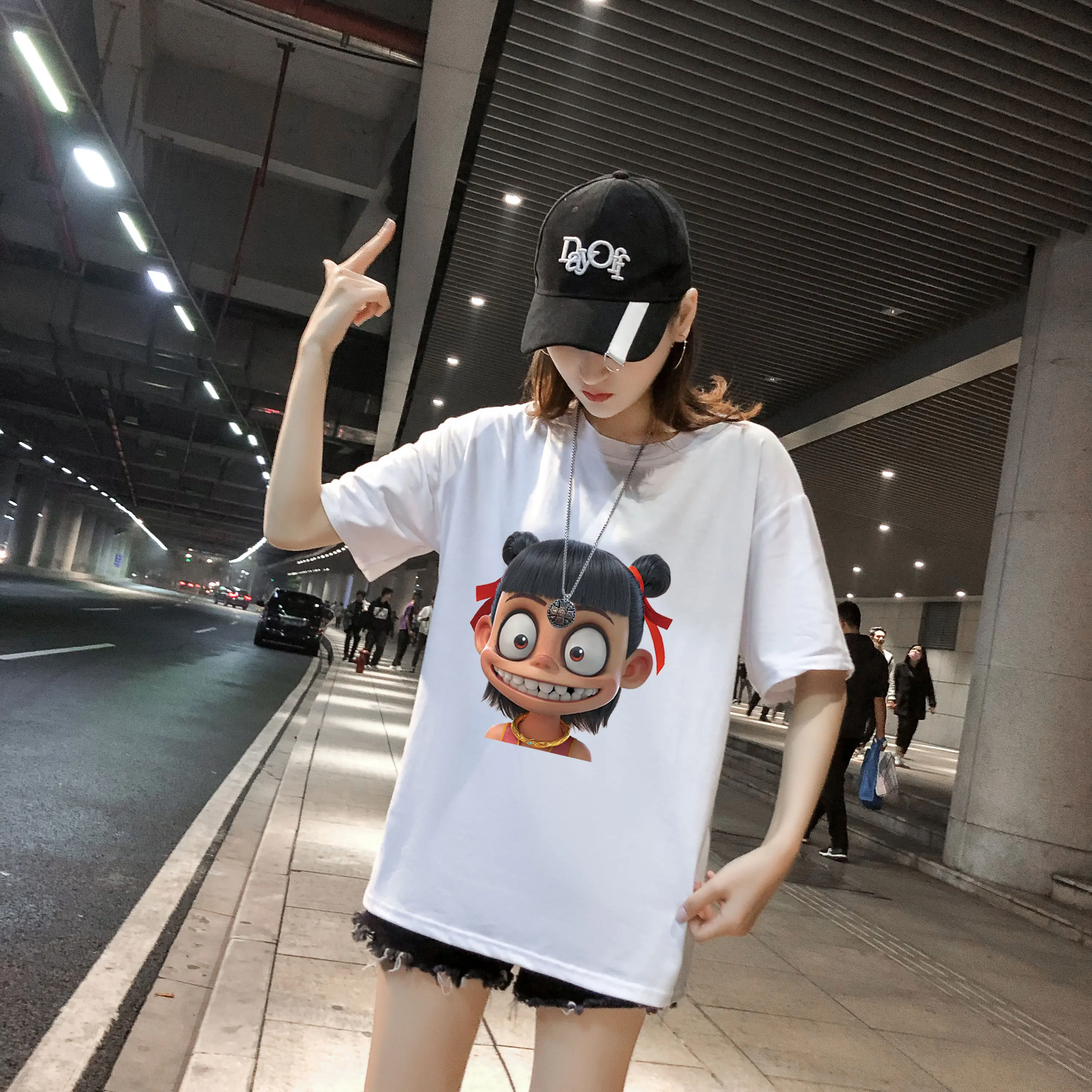 Which Cha T-shirt Pattern Short Sleeve State Tide Aobing Half Around the Movie |