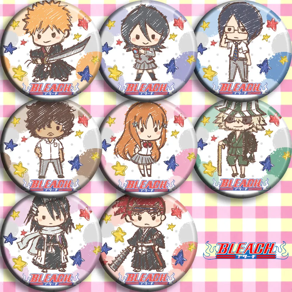 Отбеливатель Brdwn Ichigo рукава Orihime Yoruichi Sado Yasutora Ishida uraхара Kisuke Uryuu Byakuya Abarai Renji значок