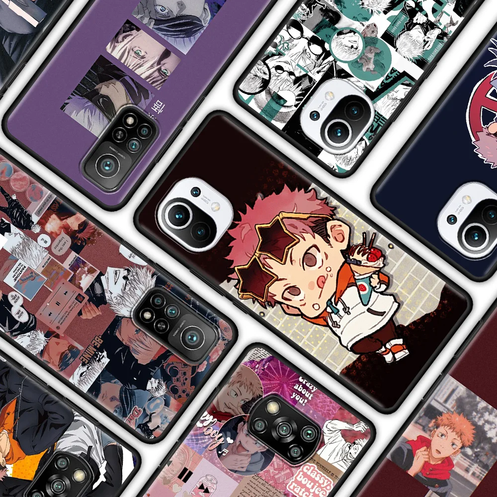 

Silicone Phone Case for Xiaomi Poco X3 NFC Pocophone F1 X3 Pro M3 Pro 5G F3 GT X3 GT Protection Bag Cool Anime Jujutsu Kaisen