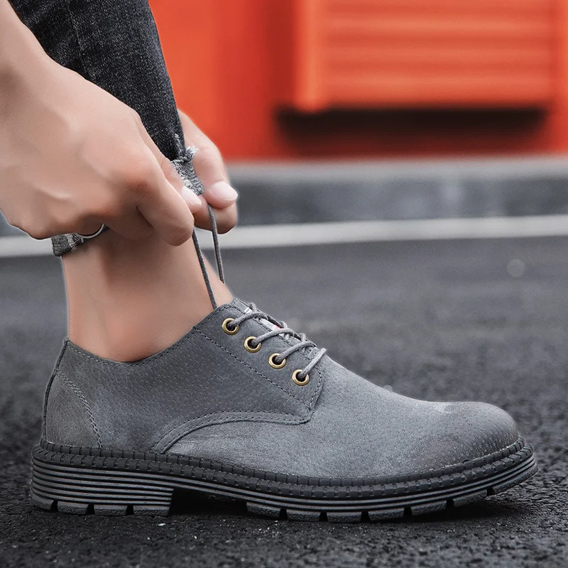 

Mens Outdoor Shoes Soulier Homme Leather Shoes For Men Zapatos Cuero Black Casual De Hombre Genuine Boots Male Shoe