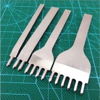 4 piecesset of 6543 mm leather craft puncher white steel diamond chop diy tool hand stitched stainless steel tool