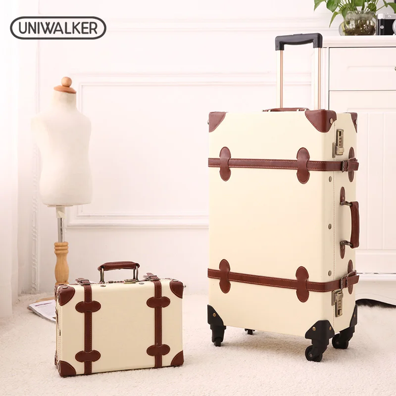 UNIWALKER 1" 20" 2" 24" 2" Винтажный чемодан для путешествий, устойчивый к царапинам багаж на колесиках, сумки 20 для переноски багажа