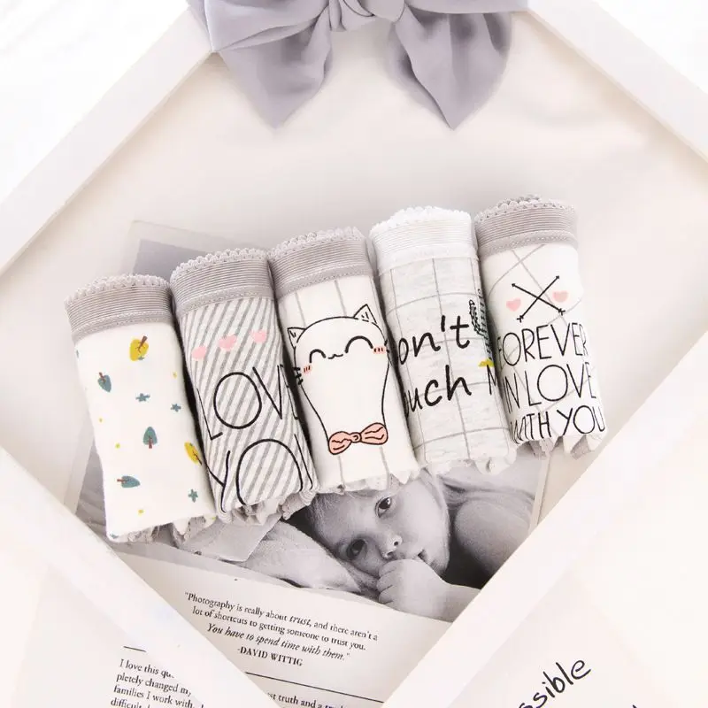 X милое нижнее белье с кошками в Вертикальную Полоску женские хлопковые штаны