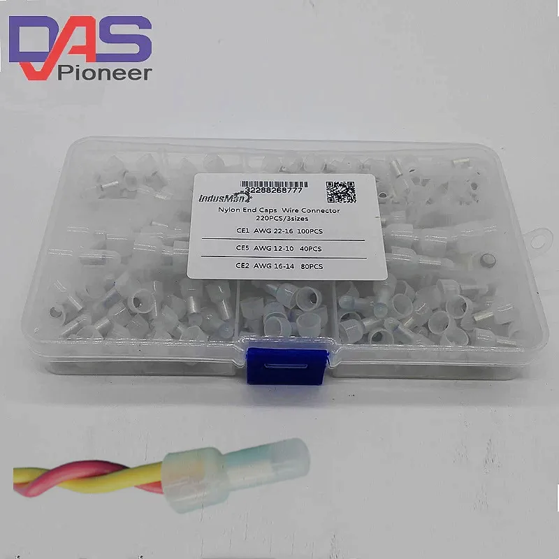 200 шт., 3 размера, кабель с закрытым концом, электрические провода, соединители, крышка для AWG 12-10 16-14 22-16