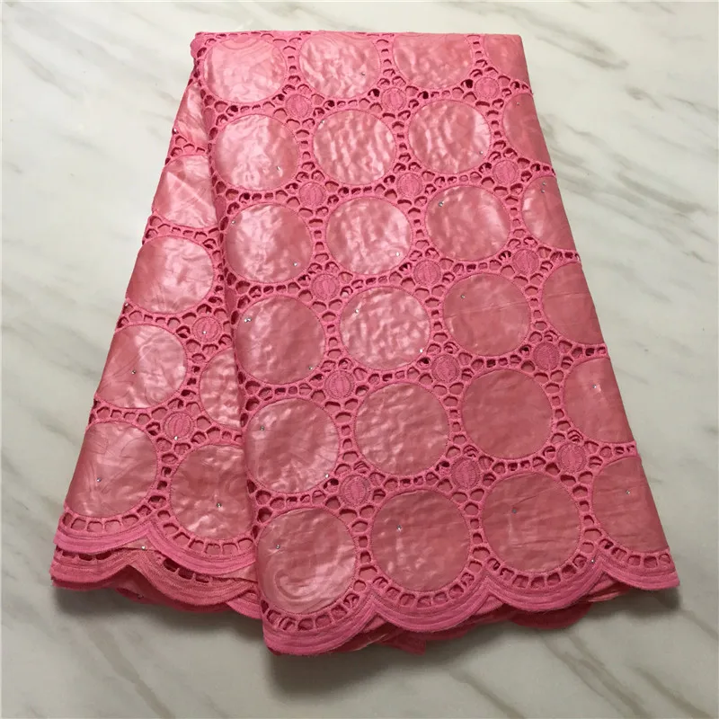 WD71281 New Arrival High quality African Embroiderey guipure Bazin Riche Multicolor Cutout Cotton Lace Fabric for dress 5y/lot | Дом и сад