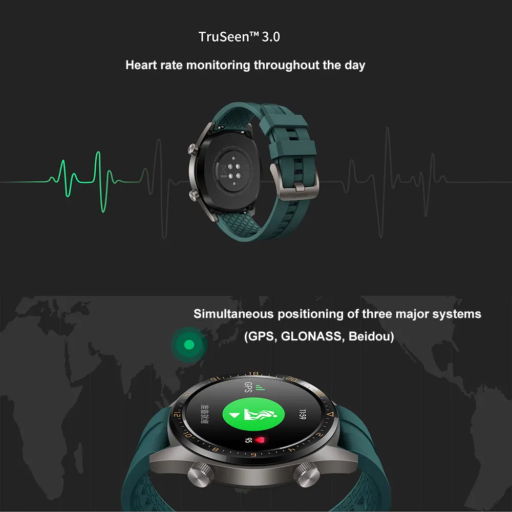 Смарт-часы huawei GT, фитнес-трекер, шагомер, 1,39 дюймов, gps, водонепроницаемые, для телефонных звонков, трекер сердечного ритма для Android iOS