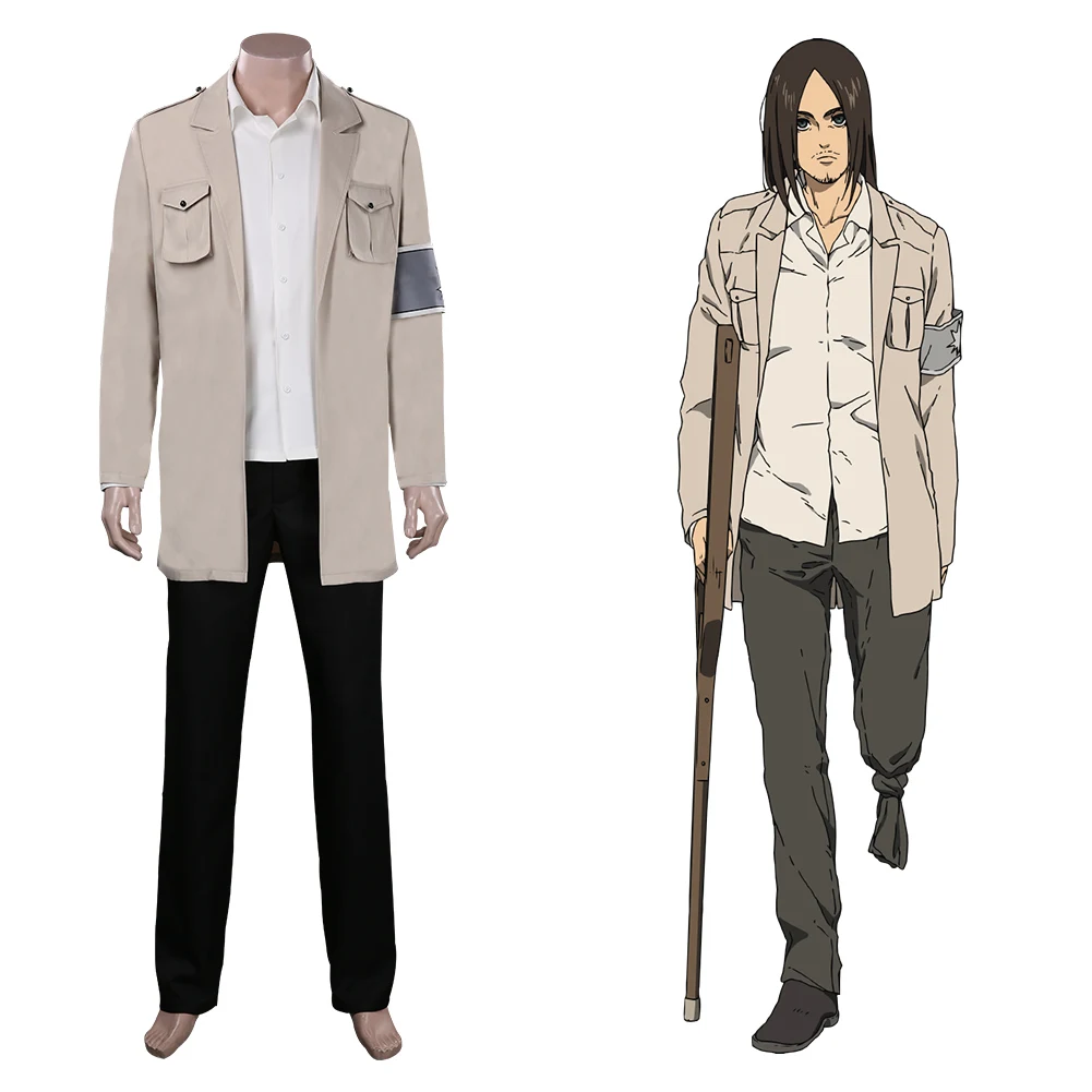 

Attack on Titan Cosplay Costume Shingeki no Kyojin Eren Jaeger Uniform Outfits Halloween Carnival Top JacketPant