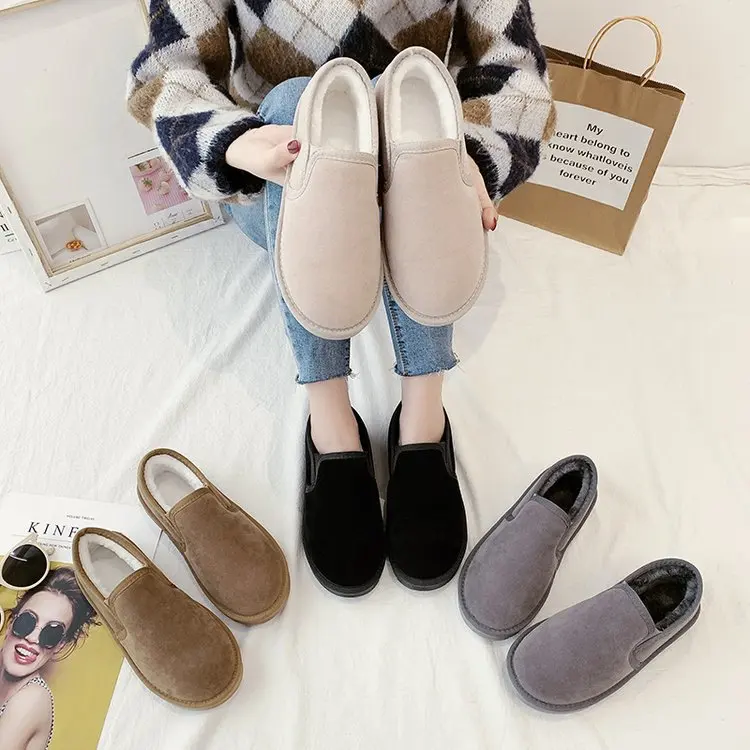 

Парные зимние сапоги, женские короткие сапоги, Корейская версия, Джокер, студенты, сохраняют тепло, зимние низкие хлопковые сапоги с одной п...