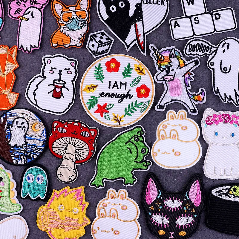 Новинка яркие наклейки на одежду с изображением мультяшного кота термоклейкие