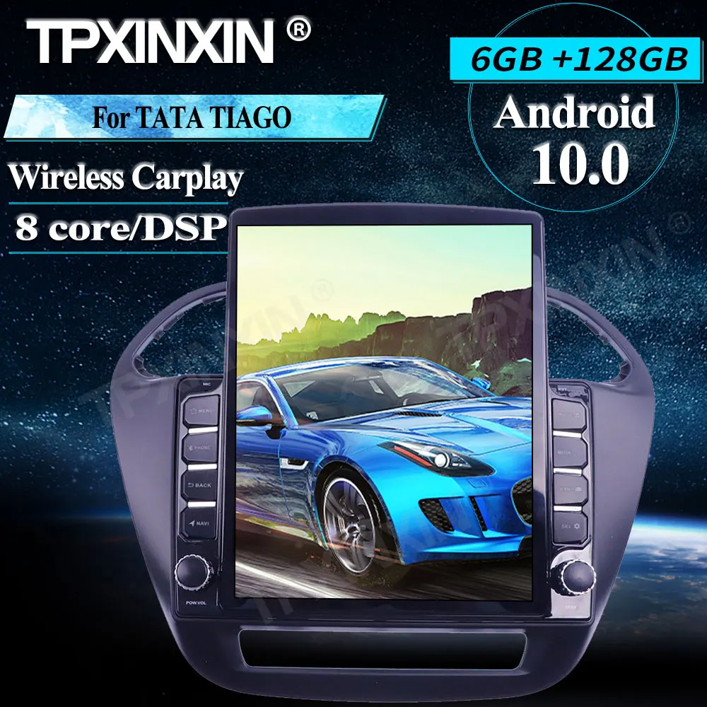 구매 무선 카플레이 스테레오 수신기 자동차 라디오 플레이어 라디오 IPS DSP, 타타 티아고 안드로이드 128G 테슬라 스타일 스크린