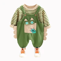 new spring autumn baby girl clothes suit children boys cotton t shirt overalls 2pcssets toddler casual clothing kids tracksuits