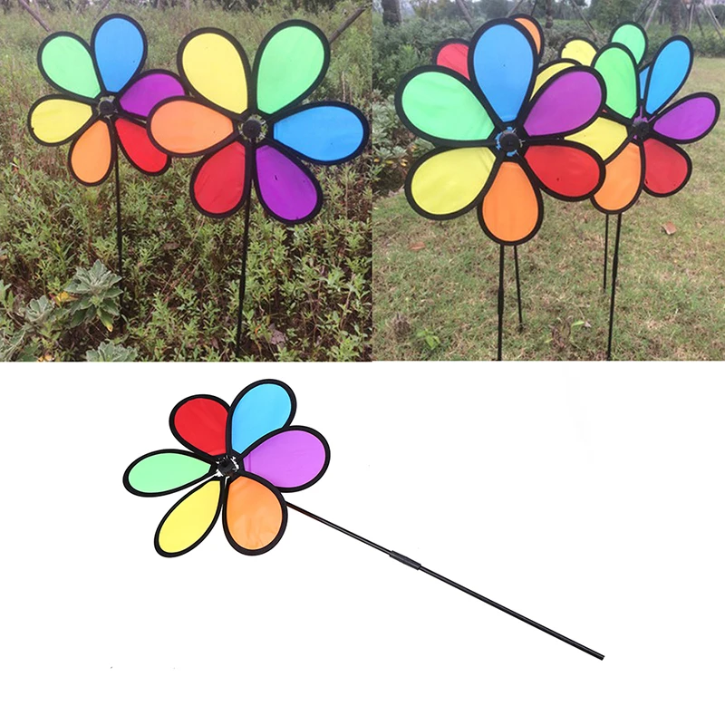 

Colorful Small Flower Windmill Wind Spinner Kids Toy Ornament Outdoor Buildings Wind Spinners for Home Garden Yard Decoration