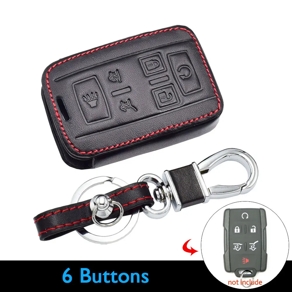 Кожаный чехол для ключей автомобиля для GMC Sierra Canyon Chevrolet Colorado Silverado Smart Keyless дистанционный брелок крышка авто брелок защитная сумка