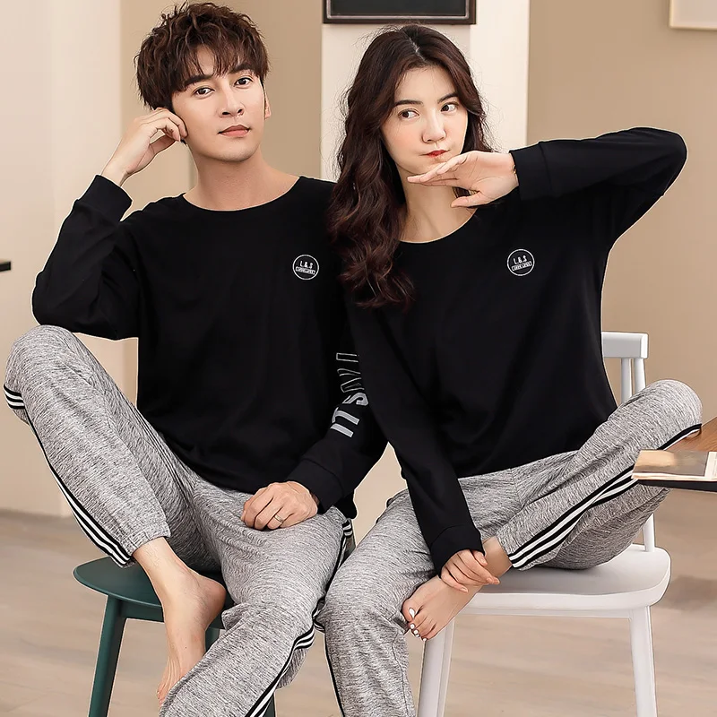 Новинка Женский комплект из 2 предметов ночное белье 100% хлопок пижамы длинный