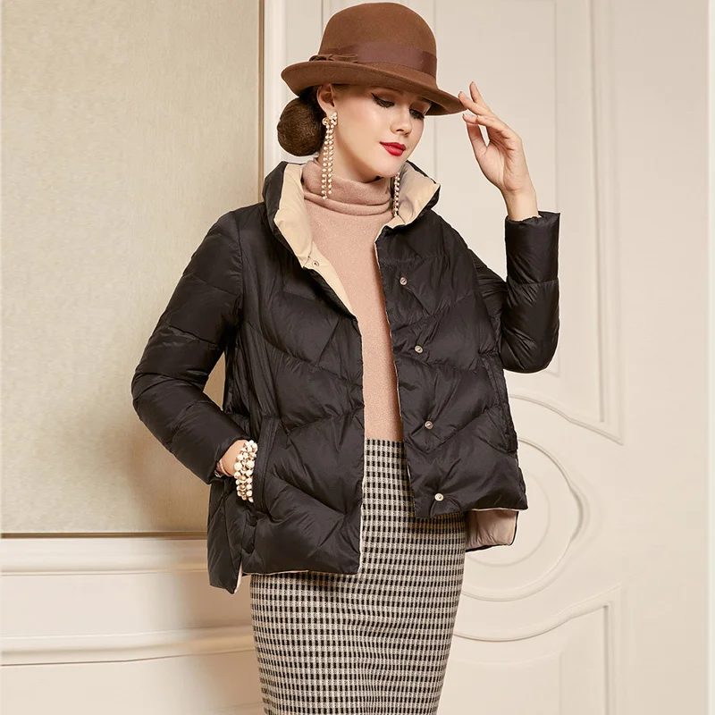 

Новинка 2021 куртка на белом утином пуху зимняя короткая женская пуховая Парка женская теплая Повседневная пуховая куртка зимняя верхняя оде...