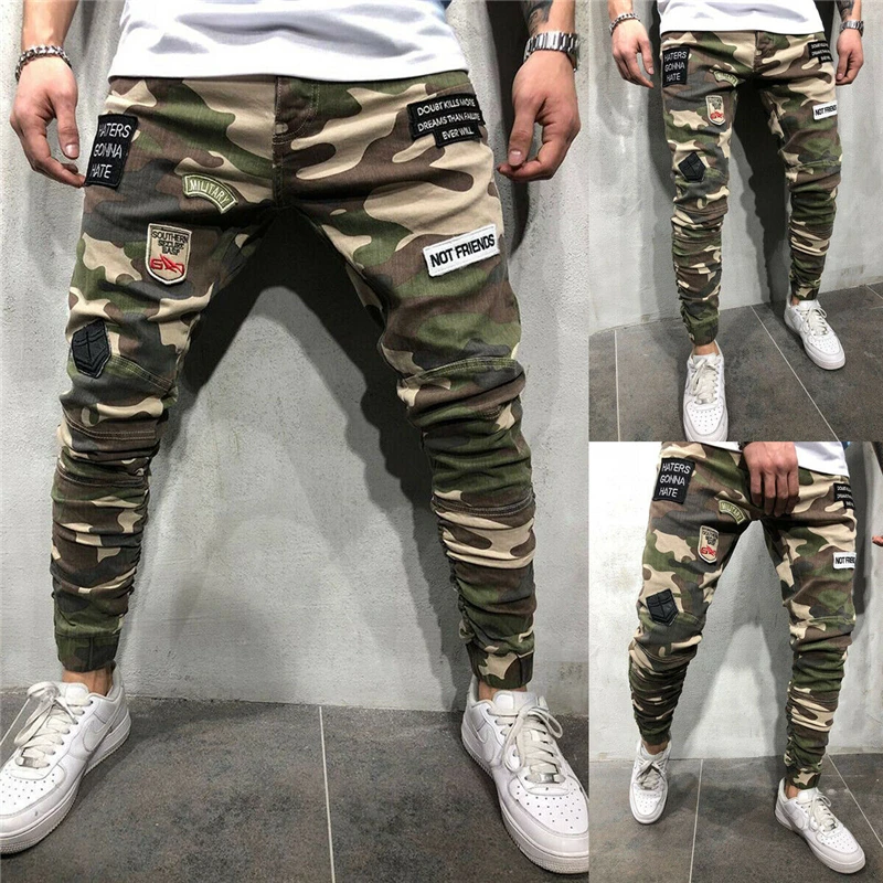 

2019 Mens Fashion Camouflage Pants Men Streetwear Hip Hop Pants Skinny Chinos Trousers Slim Fit Casual Pant Joggers Sweatpants