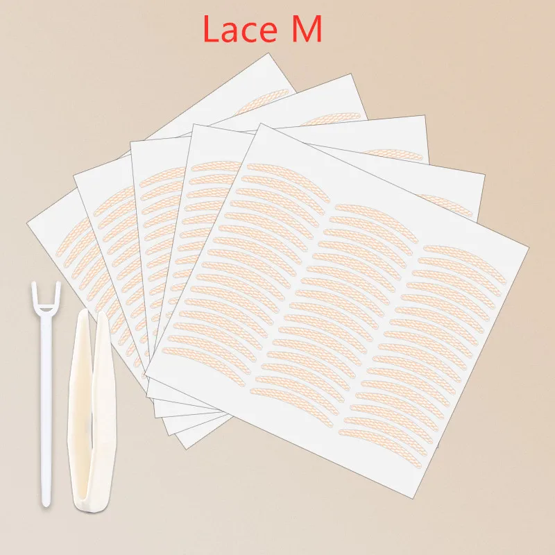 Lace M 240 шт/5 упаковок марлевые сетчатые кружевные невидимые двухслойные Стикеры для век прозрачные невидимые самоклеящиеся Стикеры для век - Цвет: Lace M