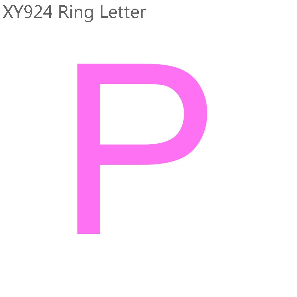 Letter P Trusta 925 Твердые ювелирные изделия из настоящего стерлингового серебра 26 букв A-Z коктейльное кольцо Размер 5 6 7 девочек Дети Рождественский подарок XY924 - Цвет основного камня: Letter P