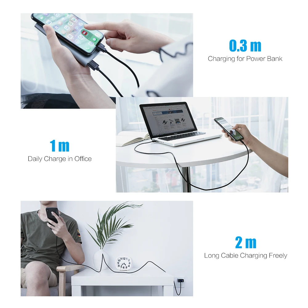 RAXFLY ПВХ USB кабель для iPhone X XS 8 Plus iPad 2.4A Быстрая зарядка Micro usb type C samsung Xiaomi телефон