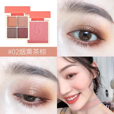 4 Color Eyeshadow+1 Color Cheek Blusher Shimmer Matte Pigmented Eyeshadow Palette Glitter Metallic Makeup Eyeshadow Palette - Цвет: 02