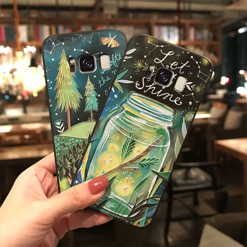 Рельефный 3D чехол из ТПУ для Samsung Galaxy S7 Edge S8 S9 S10 S10E S20 FE S21 Note 10 Lite 20 Ultra 9 8 J6 2018 Pro Plus