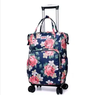 Women Travel Trolley Backpacks Bags on wheels Women Luggage Travel Trolley Bags Oxford Rolling Luggage Backpack bag with wheels