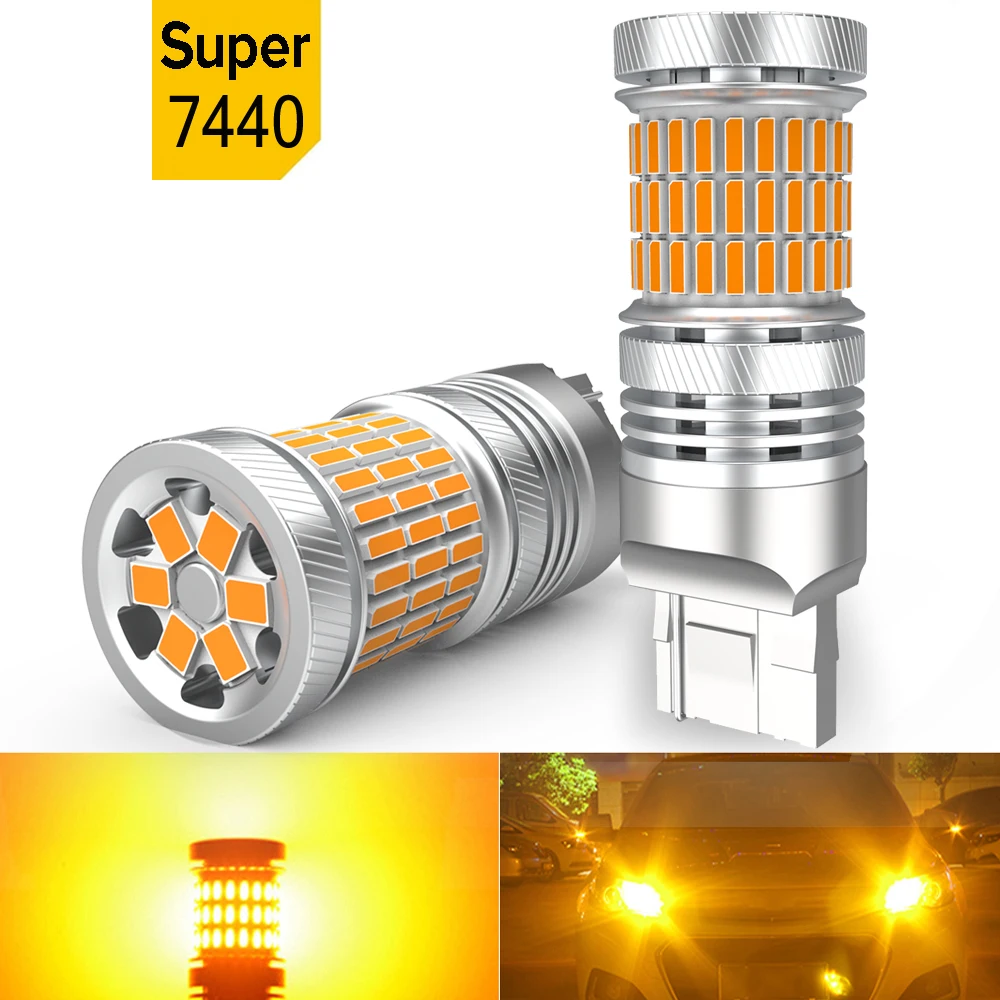 

2x 3156 P27W T20 BA15S P21W BAU15S PY21W W21W LED Bulbs Canbus Error Free LED Lamp Turn Signal Light No Flash Orange Led
