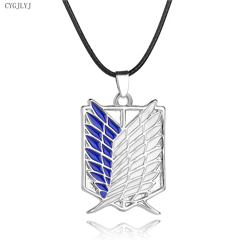 

12pcs/lot Anime Shingeki No Kyojin Necklace Attack On Titan Necklace Wings of Liberty Pendants Necklaces Cosplay Jewelry Props