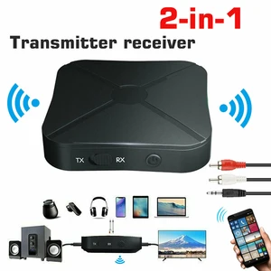 2 in 1 real stereo bluetooth compatible 4 2 receiver transmitter bluetooth wireless adapter audio with 3 5mm aux for tv mp3 pc free global shipping