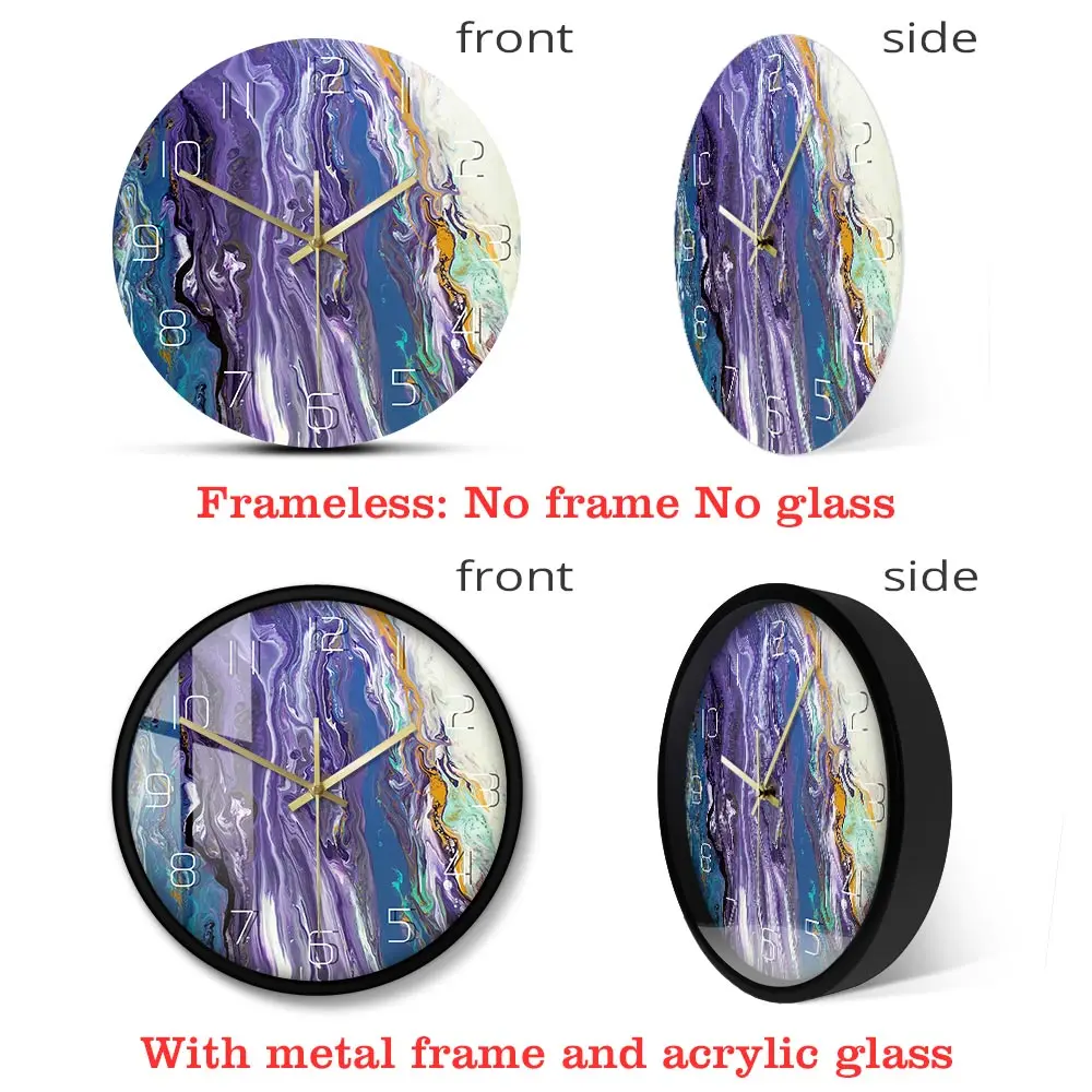 Цветные настенные часы с абстрактными рисунками высокотекстурированные