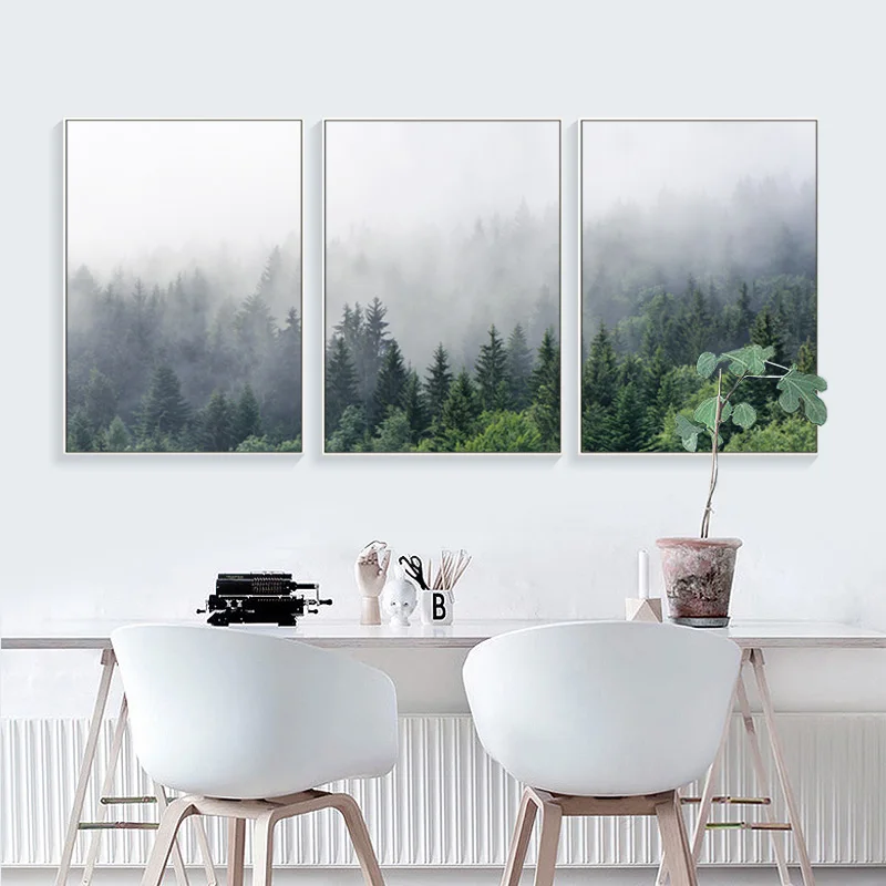 Картина с природным пейзажем Скандинавская на холсте Настенная картина для