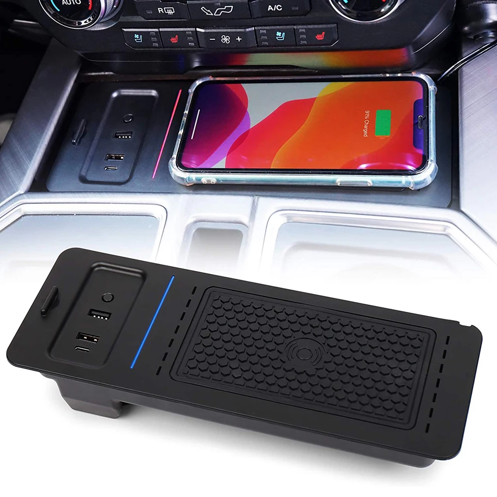 

Быстрая зарядка, Совместимость с iPhone-Samsung, USB-порт, беспроводные зарядные устройства, автомобильное зарядное устройство, крепление для телефона 2015-2019