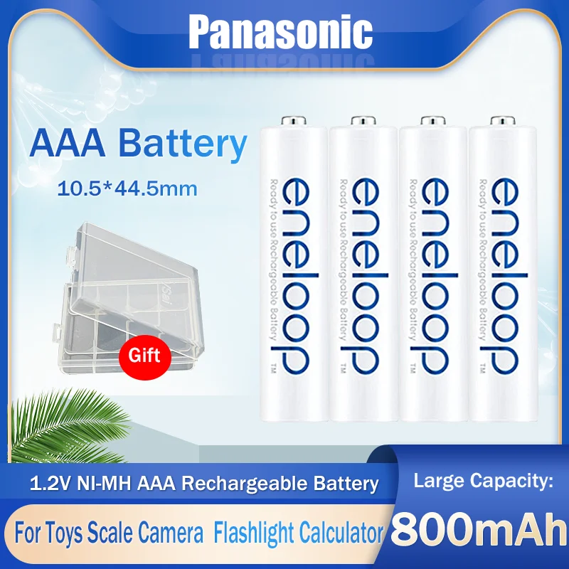 Original Panasonic Eneloop AAA 1.2V 800mah NI-MH Rechargeable Battery For Toy Flashlight Scale Alarm Clock Pre-charged Batteries |