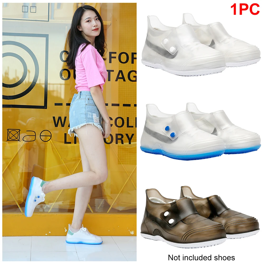 Прозрачные ПВХ водонепроницаемые двубортные сапоги для взрослых уплотненные