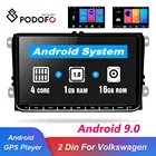 Автомобильный мультимедийный плеер Podofo, 2 Din, Android 9,0, GPS-навигация, 9 дюймов, радио, стерео, для Volkswagen, Golf, Polo, Passat, Jetta, Tiguan