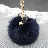 2021 fluffy fur pom keychain soft faux rabbit fur ball car keyring pompom key chains key holder women bag pendant jewelry gifts