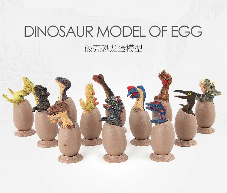 

12PCS Dinosaur Handmade Model Half Hatched Dinosaur Egg Model with Pedestal Funny Novel Toys Boys Girls Toys Gifts