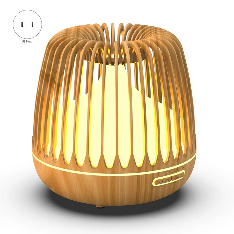 500ML Aroma Essential Oil Diffuser Ultrasonic Air Humidifier Wood Grain 7 Color Changing LED Lights Cool Mist for Home | Бытовая