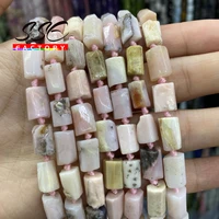 faceted natural pink opal stone beads cylinder loose bead diy power energy healing earring bracelet for jewelry making 15strand