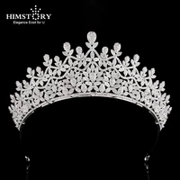 himstory tiaras and corona luxury retro new cubic zircon womens wedding party hair accessories headdress princess crown